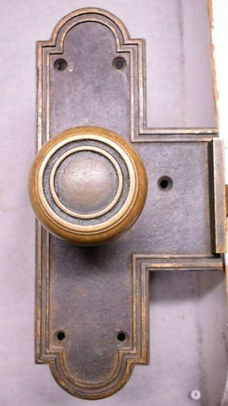 Antique Vintage 1900s Corbin Art Deco Style Door Knob Hardware Set No Key