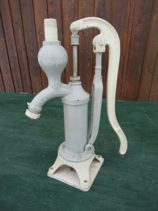 Old Cast Iron Hand Brass Cylinder Water Pump 20 " High