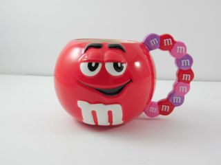 Galerie Red M&m Collectible Coffee Mug Pink And Red Handle Rare