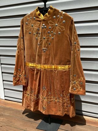 ANTIQUE ODD FELLOWS Orange Velvet Robe Guard REGALIA CE Ward Medieval COSTUME 2
