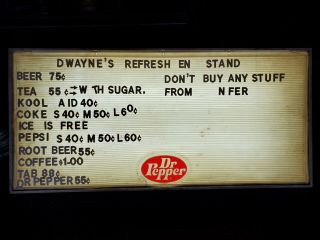 Vintage Dr Pepper Light Up Menu Board With Letters,  Numbers