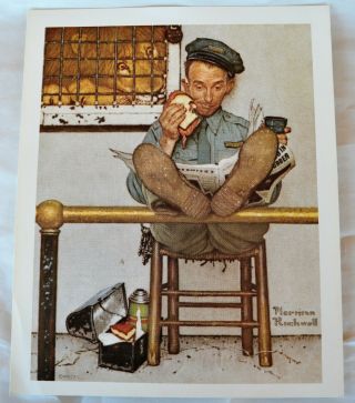 Vtg Nos 1972 Norman Rockwell Print Lunchtime At The Zoo W Zookeeper & Lion