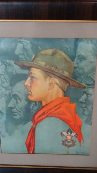 Norman Rockwell Vintage Boy Scout Print - Framed.