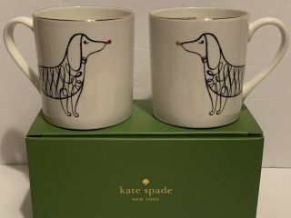 Kate Spade Dachshund Lenox Jingle All The Way Mugs Set