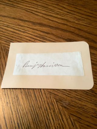 23rd United States President Benjamin Harrison Signed Letter Page Cut,  Rare