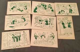Complete Set Of 8 Girl Scout Camp Postcards 30 
