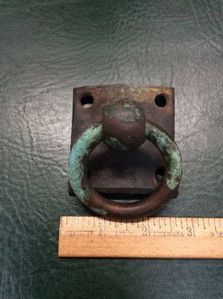 Antique Period Heavy Duty Bronze Drop Ring Handle Barn Hardware