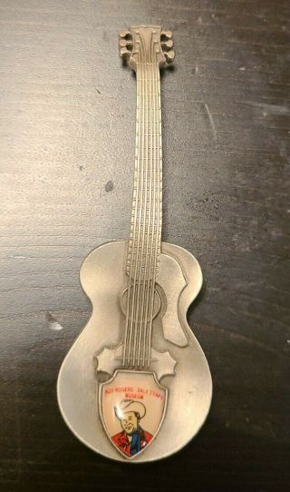 Rare Roy Rogers Dale Evans Museum Guitar Shaped Spoon.  3 - D Design