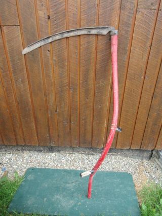 Vintage Antique 58 " Long Scythe Hay Grain Sickle Farm Tool Blade Is 28 " Long