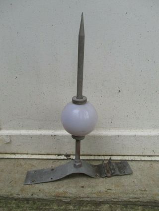 Vintage Antique 16 " Lightning Rod With Glass Ball
