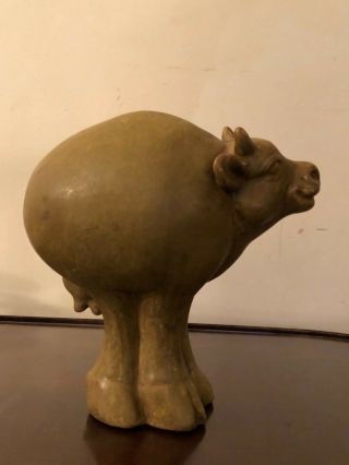 Vintage Cute Large Ceramic Cow Floor Or Table Top Sculpture Figurine