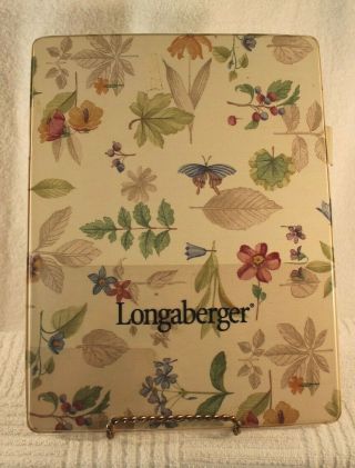 Longaberger Lap Board Notepad Holder Business Pen Holder Botanical Field