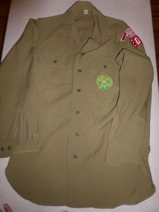 Vtg Bsa Boy Scouts Uniform Shirt Assistant Scoutmaster Patch Anoka Minnesota