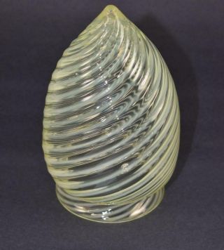 Vintage Vaseline Glass Bullet Shade Swirled Design 5 3/4 "