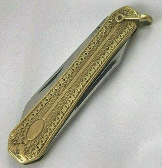 Vintage 14k Yellow Gold Pocket Knife With 2 Blades
