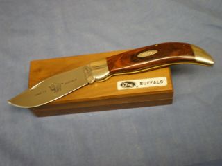 Vintage Case Xx Usa Model P172 Buffalo Pocket Knife W/original Hinged Wood Box