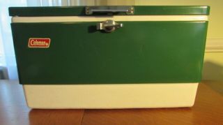 Vintage Coleman Metal Green Cooler -