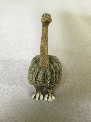 Retired ARTESANIA RINCONADA 1 Ostrich,  Hand Carved Clay Figurine,  5 