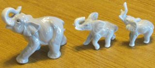 (3) Vintage Porcelain/bone China? Miniature Elephant Figurines