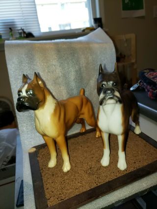 Vintage Breyer Boxers 1966 And 1996 Releases.  Fawn And Brindle Brown