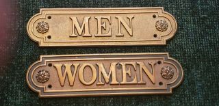 Vintage Brass Restroom Signs From Hill Hotel,  Omaha
