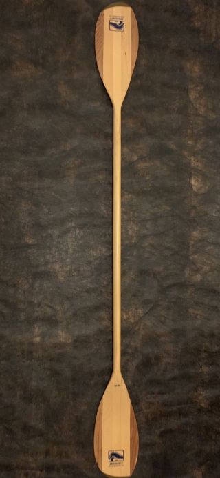 Vintage One Piece Wood Double Bladed Paddle.  200 Cm.  Bending Branches Minnow.