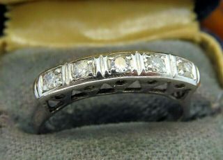 Vintage Palladium Art Deco Antique Diamond Engagement Wedding Band Ring