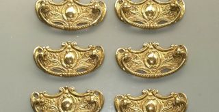 6 Heavy Handles Polished Pull Solid Brass Heavy Old Vintage Style Drawer 80mm B