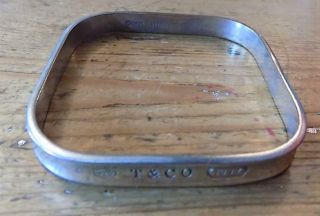 Vintage 1997 Tiffany & Co.  Silver 925 Rounded Edge Square Bangle