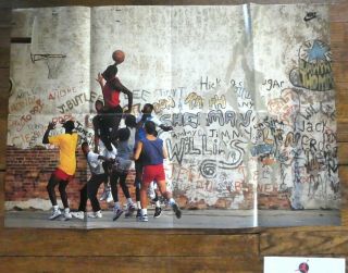 Vintage 1990s Michael Jordan Air Jordan Nike Playground Poster 24x36 In