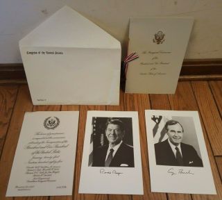 1985 President Ronald Reagan George Hw Bush Inaugural Congressional Invitation