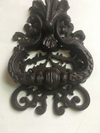 Antique Vintage Ornate Cast Iron Bronze Door Knocker HEAVY Victorian Style 3