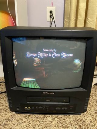 Vintage Emerson Ewc1301 Tv Vcr Vhs Combo 13 " Crt Tv Gaming Television 100