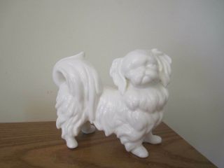 Lovely White Japanese Chin Dog Figurine