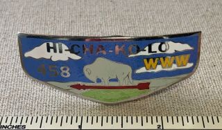 Vintage Oa Hi - Cha - Ko - Lo Lodge 458 Order Of The Arrow Neckerchief Slide Boy Scout
