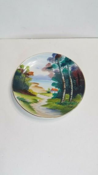 Vintage Hand Painted Decorative Plate Made In Japan Optional Wire Hanger