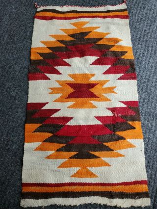 Vintage Navajo Saddle Rug Blanket Native American Indian 33 " X 17 " Geometric