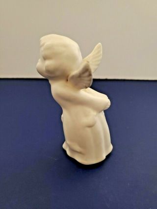 Vintage Boy Kissing Angel Figurine White Porcelain Bisque Japan
