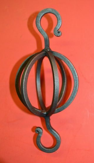 Lighting Ball Globe S - Hook Hanger,  Wrought Iron 8 " Chain Link,  By Blacksmiths