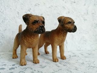 Figurine.  Dog.  Border Terrier.  Handmade.  Wood Carving.