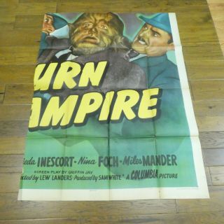 Return Of The Vampire 1943 Vintage 3 Sheets Poster 39 " X 53 "