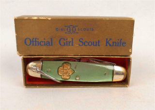 Kutmaster Girl Scout 4 Blade Folding Pocket Knife W/ Box Utica Ny U.  S.  A