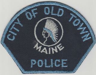 Vintage Old Town,  Maine Police Patch Me Early Issue / Cheesecloth Back