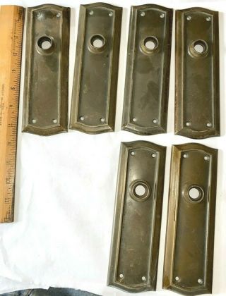 6 Vintage Brass Door Knob Back Plates