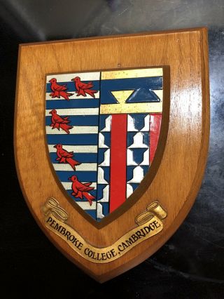 Vintage Pembroke College Cambridge University College School Crest Shield Plaque