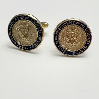 George W Bush 43 - Seal Of The President Gold Tone - Cufflinks - Engraved