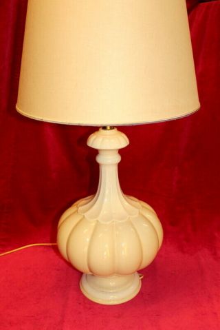 Large French Vintage Table Desk Lamp Ceramic Base Cream Shade 30 Off 60 Cm H