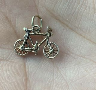 Vintage 14k Solid Gold 3d Bicycle Charm Pendant