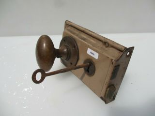 Antique Iron Door Lock Brass Knobs Handles Vintage Old Bolt Bronze Key