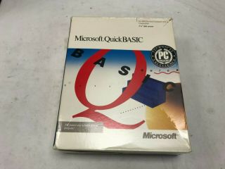 Vintage Microsoft Quickbasic 4.  5 Programming System 5.  25 " Disc & Manuals